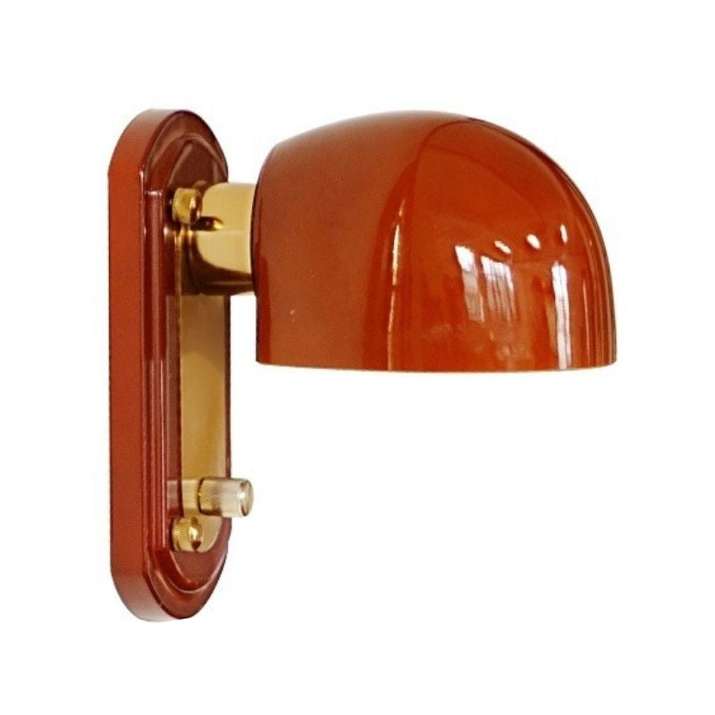 Nostalgic Doorbell Shape Wall Lamp With Caramel Brown Glass For Bedroom Cloister